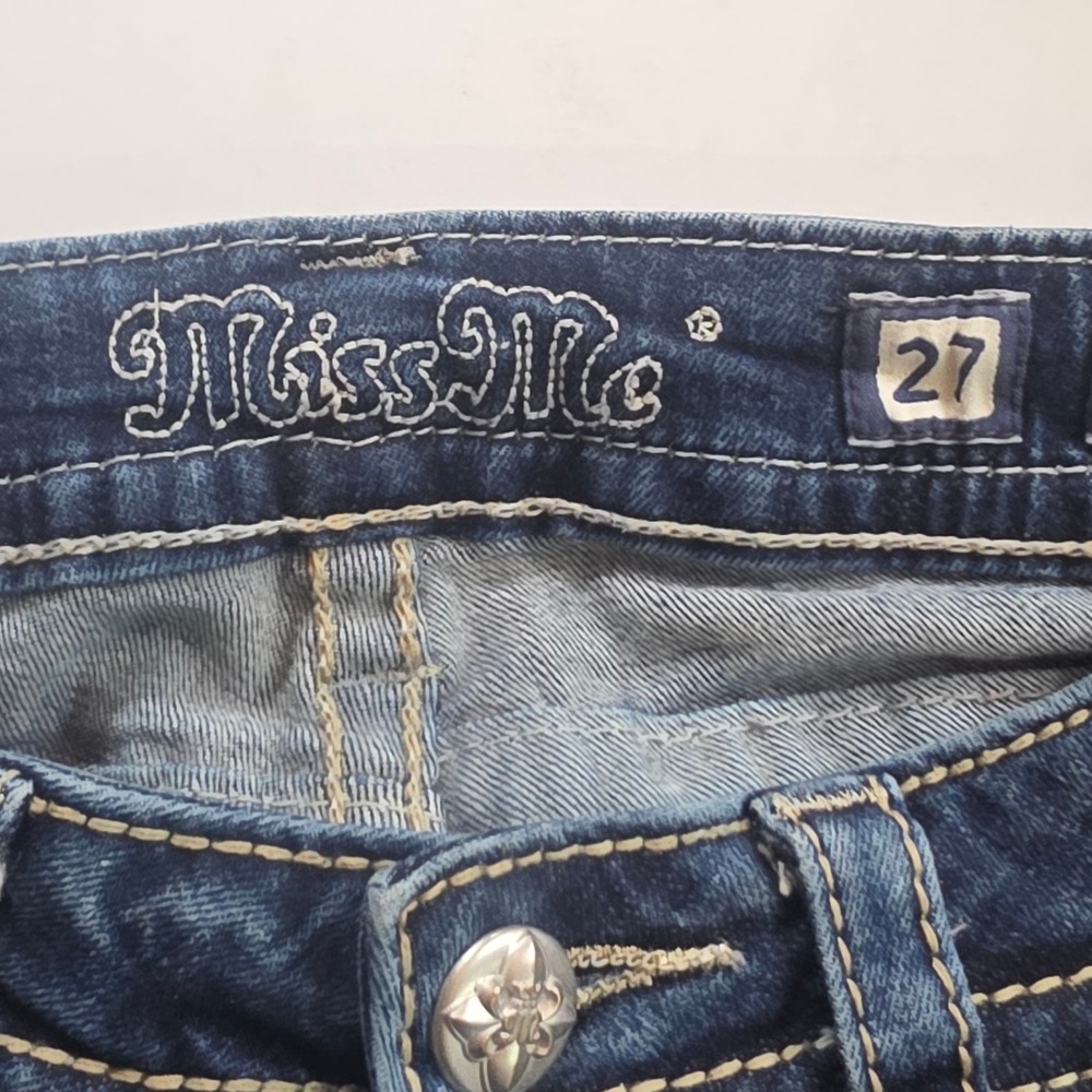 Miss Me Bootcut Jeans Womens 27 Dark Wash Embellished Embroidered MP8739B Y2K - Picture 4 of 16